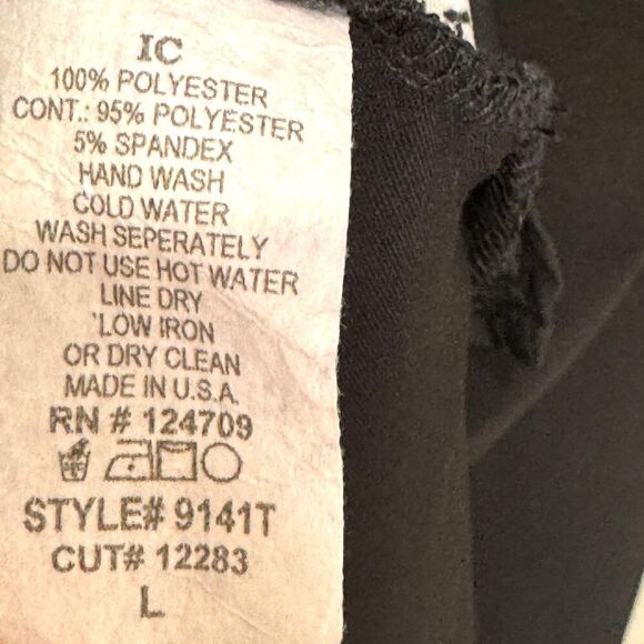 IC by Connie K Shirt Womens Large Black White Striped Oversized Tunic Made USA - Picture 6 of 6